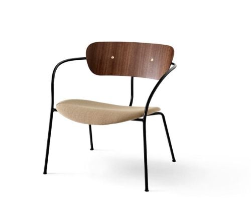 &Tradition Pavilion Lounge Chair AV6 - Lacquered Walnut/Vidar 333 w. Brass Fittings