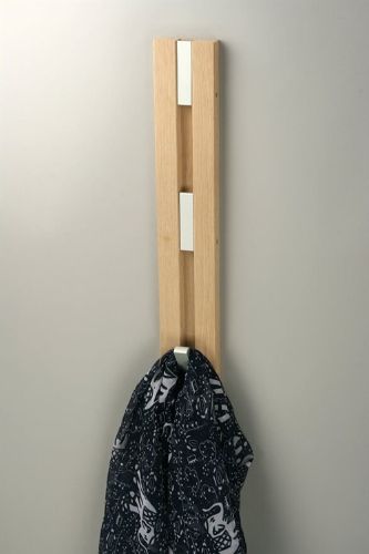 KNAX vertikaler Garderobenständer für 4 Personen, H: 65,5 cm – Eiche/Grau