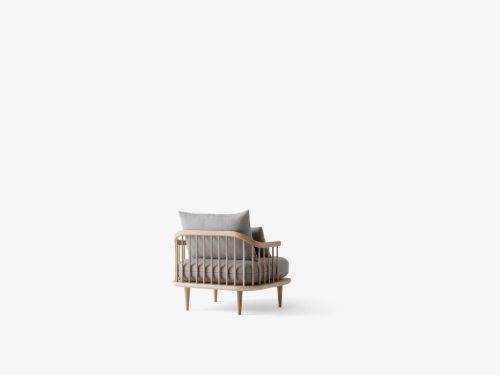 &Tradition Fly SC1 Lounge Chair SH: 40 cm - Weiß geölte Eiche/Hot Madison 094