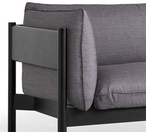 HAY Arbor 3-Sitzer B: 220 cm – Remix 266 / Schwarz auf Wasserbasis lackierte massive Buche