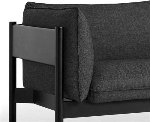 HAY Arbor 3-Sitzer B: 220 cm – Wiederwolle 198 / Schwarz wasserbasierte lackierte massive Buche