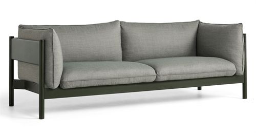 HAY Arbour 3 Seater B: 220 cm - Atlas 931 / Bottle Green Waterbased Lacquered Solid Beech