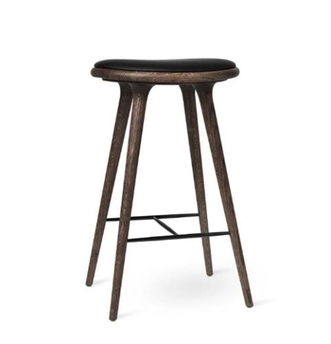 Mater High Stool H: 74 cm - Mørklakeret Eg