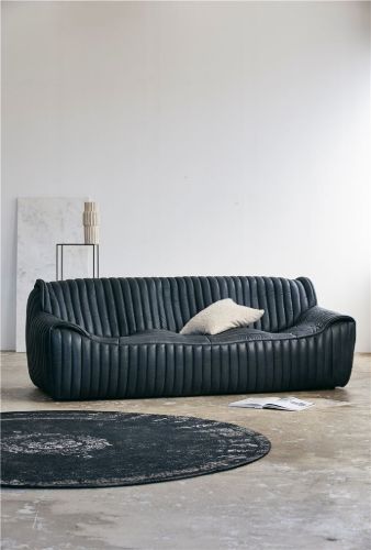 Nordal Grand Webteppich Ø: 240 cm – Dunkelgrau/Schwarz