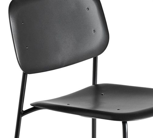 HAY Soft Edge P10 Barhocker niedrig SH: 65 cm - Schwarz pulverbeschichteter Stahl / Schwarz