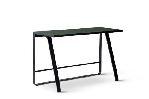 Bent Hansen Hemingway Skrivebord m. Opladerstation L: 120 cm - Sortlakeret Bøg/Conifer Green Linoleum