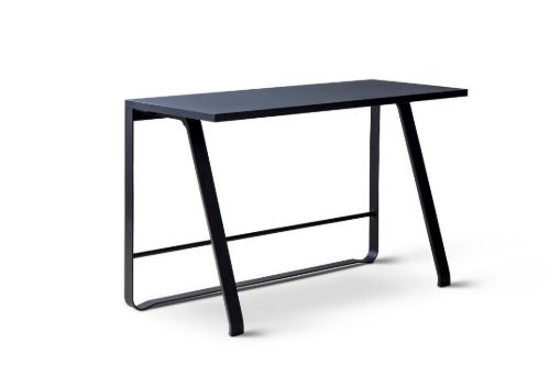 Bent Hansen Hemingway Skrivebord m. Opladerstation L: 120 cm - Sortlakeret Bøg/Smokey Blue Linoleum