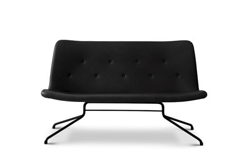 Bent Hansen Primum 2 pers. sofa L: 124 cm - Sort Adrian Læder/Sort Stel