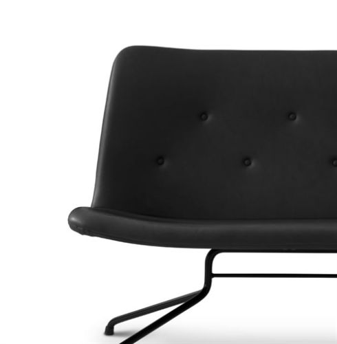 Bent Hansen Primum 2-Personen-Sofa L: 124 cm – schwarzes Adrian-Leder/schwarzer Rahmen