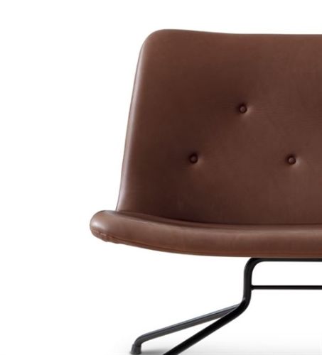 Bent Hansen Primum 2-Personen-Sofa L: 124 cm – Davosbraunes Leder/Schwarzer Rahmen