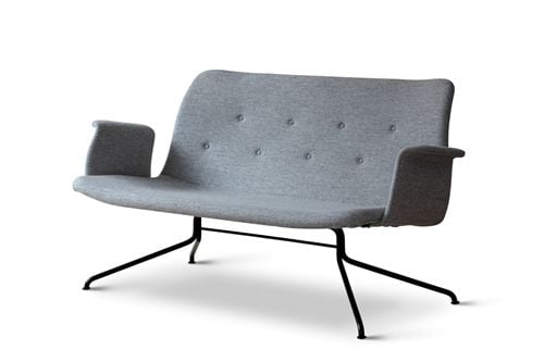 Bent Hansen Primum 2-Personen-Sofa mit Armlehnen L: 140 cm – Hallingdal 116/Schwarzer Rahmen