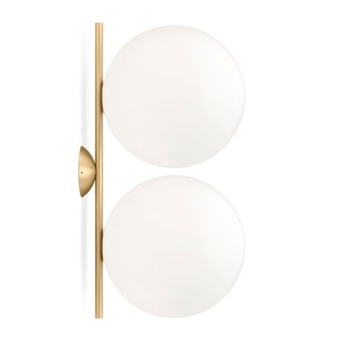 FLOS IC C/W1 Double Væglampe H: 42 cm - Messing