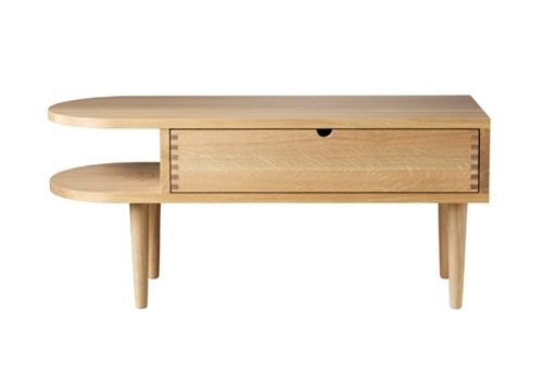 FDB Møbler Radius Bænk F24 S  L: 90 cm - Massiv Eg/Lakeret
