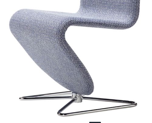 Verpan System 1-2-3 Esszimmerstuhl Standard SH: 47 cm – Noise 742/Butterfly Aluminium