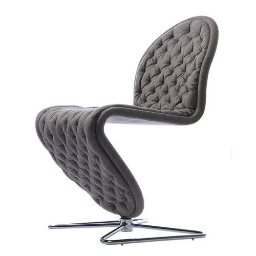 Verpan System 1-2-3 Dining Chair Deluxe SH: 47 cm - Divina MD 343/Butterfly Aluminium