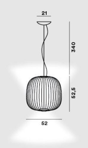 Foscarini Spokes 2 Pendelleuchte LED Dimmbar H: 52,5 cm – Kupfer