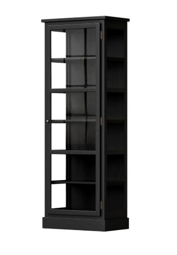 Lindebjerg Design Dark Oak N1 Vitrine mit rechts angeschlagener Tür 70 x 210 cm – Dunkel gebeizte Eiche