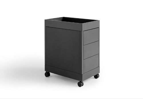 HAY New Order Trolley/B3 Drawer And Tray Top incl. Lock 34x68 cm - Charcoal