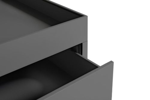 HAY New Order Trolley/A1 Schublade und Tablett oben inkl. Schloss 34x68 cm – Anthrazit