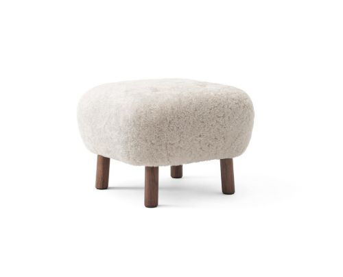&Tradition Little Petra ATD1 Pouf H: 37 cm - Oiled Walnut/Sheepskin Moonlight