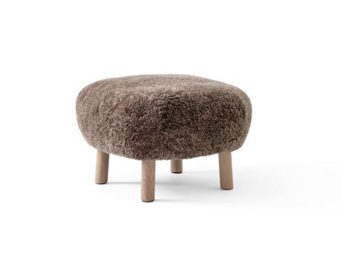 &Tradition Little Petra ATD1 Pouf H: 37 cm - White Oiled Oak/Sheepskin Sahara