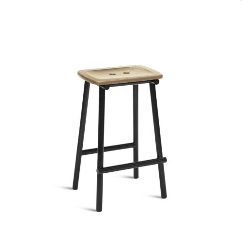 Please Wait to be Seated Tubby Tube Counter Stool H: 63 cm - Natur/Black