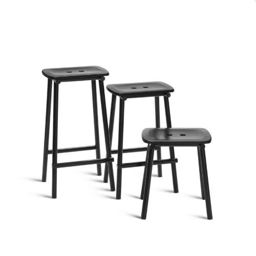 Please Wait to be Seated Tubby Tube Thekenhocker H: 63 cm – Schwarz/Schwarz
