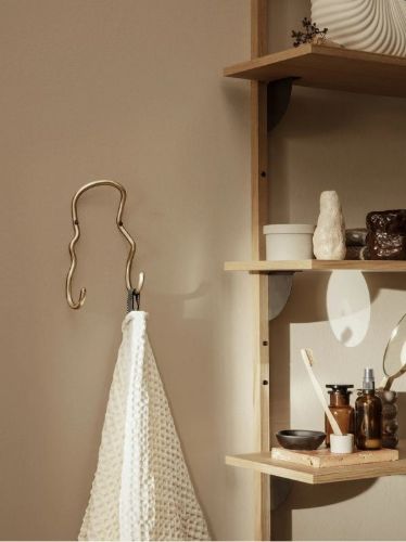 Ferm Living Curvature Doppelhaken H: 21,3 cm – Messing