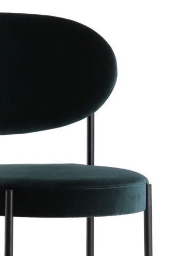 Verpan Serie 430 Stuhl SH: 47 cm - Harald 982 Grün/Schwarz