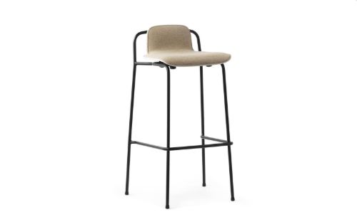 Normann Copenhagen Studio Barstool 75cm Frontpolstret - Sort/Morden