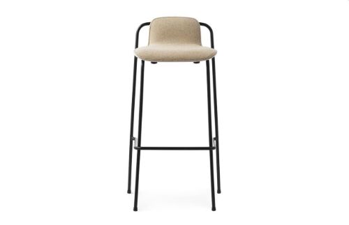 Normann Copenhagen Studio Barhocker 75 cm, gepolsterte Vorderseite – Schwarz/Morden