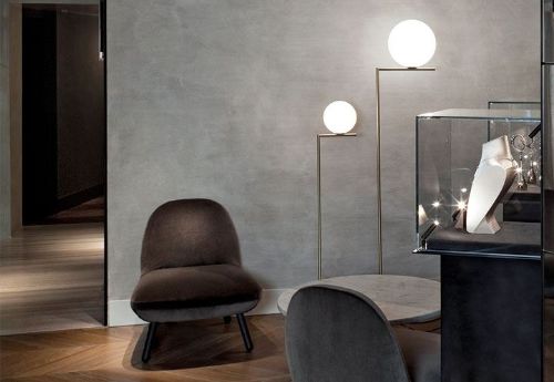 FLOS IC Lights Floor 2 Stehleuchte H: 185,2 cm - Burgunderrot