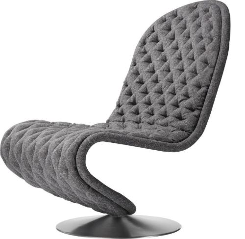 Verpan System 1-2-3 Lounge Chair Deluxe SH: 38 cm - Hallingdal 130/Aluminium