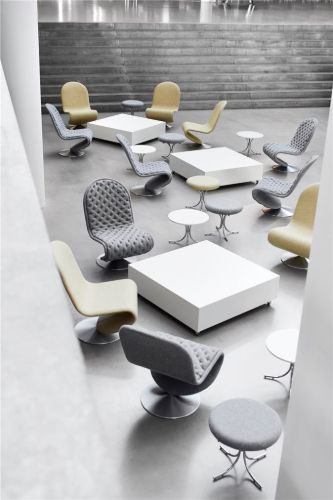 Verpan System 1-2-3 Lounge Chair Deluxe SH: 38 cm – Hallingdal 130/Aluminium