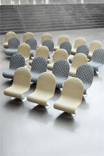 Verpan System 1-2-3 Lounge Chair Standard SH: 38 cm – Sørensen Hero Schwarzes Leder/Aluminium