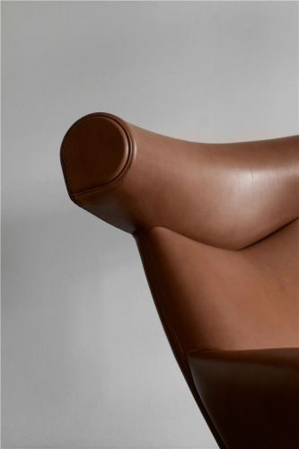 Fredericia Furniture 1000 Wegner Ox Chair SH: 36 cm – Cognacfarbenes Leder/verchromter Stahl