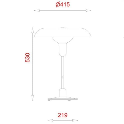 Piet Hein RA 400 Tischleuchte H: 53 cm – Schwarz/Chrom
