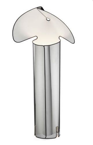 FLOS Chiara F Stehleuchte H: 145cm - Edelstahl/Schwarzer Rand