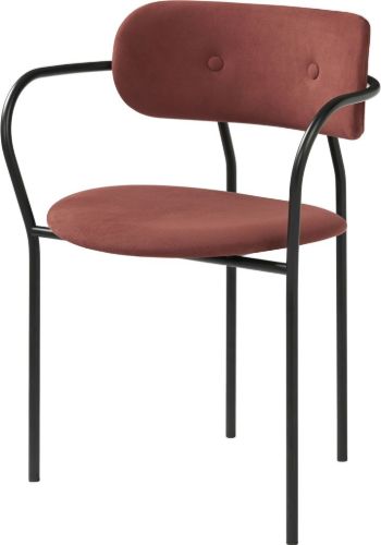 GUBI Coco Dining Armchair Fully Upholstery SH: 47 cm - Black / Jabana