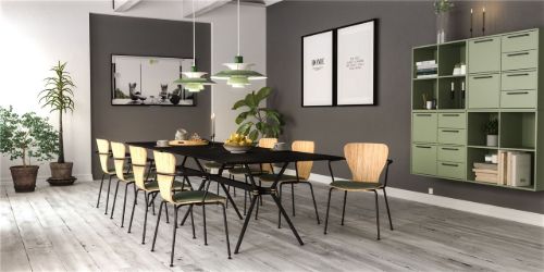 Skipper Spike Tisch rechteckig 240x100 cm - Black Nano 0720/Schwarze Beine