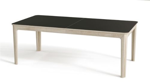 Skovby SM27EHS Spisebord inkl. 3 Tillægsplader 101 x 358 cm - Sort Laminat / Hvidolieret Eg