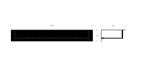 FROST UNU Hutablage 1000 L: 100 cm – Schwarz/Kupfer
