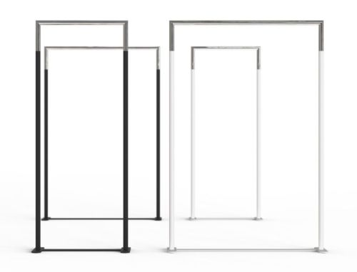 FROST BUKTO Kleiderständer 6002 150x62,8cm - Schwarz/Poliert