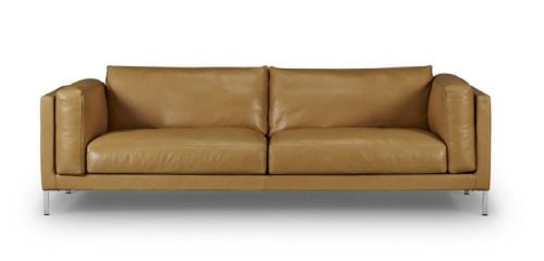 Juul 301 2,5 Pers. Sofa L: 240 cm - Prestige Cognac Læder/Børstet Rustfrit Stål