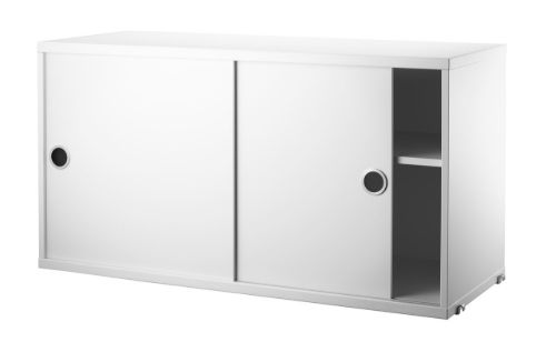 String Furniture Cabinet With Sliding Doors 42x78x30 cm - Hvid  OUTLET