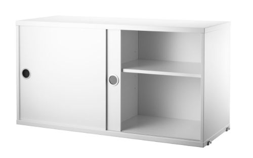String Furniture Schrank mit Schiebetüren B: 78 cm - Hvid