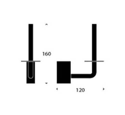 FROST QUADRA Toilettenpapierhalter 4 H: 17,5 cm – Gebürstet
