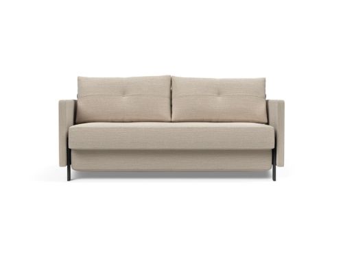 Innovation Living Cubed Schlafsofa mit Armlehnen L: 160 cm – Blida Sandgrau/Mattschwarz