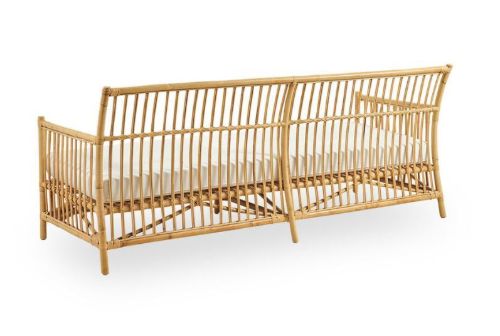Sika-Design Caroline 3 Pers. Sofa L: 197 cm – Kissen aus Alurattan natur/weiß mit schnell trocknendem Schaumstoff