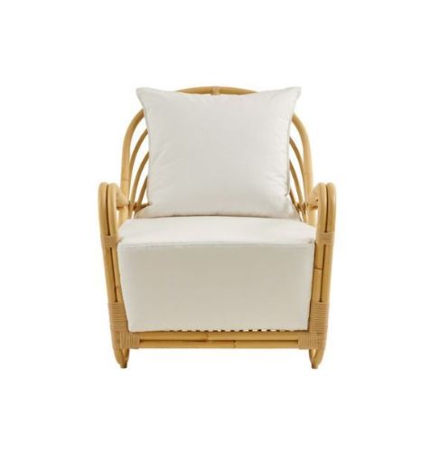 Sika-Design Charlottenborg Stuhl SH: 39 cm – Alurattan Natur/Weiß Sitz- und Rückenkissen mit Quick Dry Foam